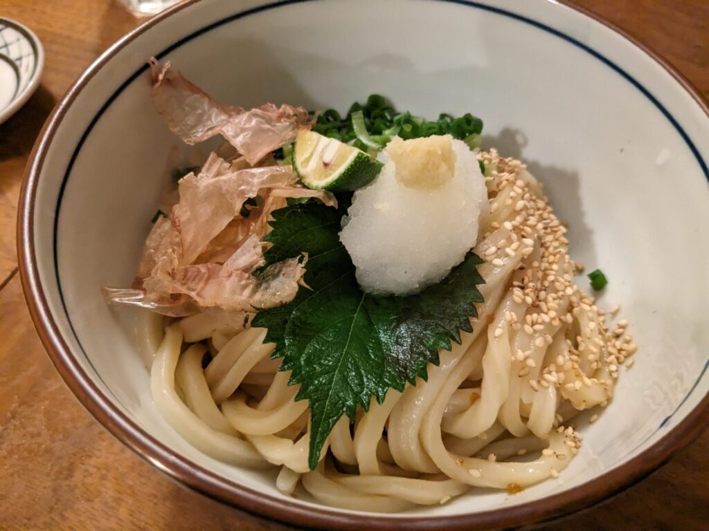 ウドンスタンド五頭のすだち醤油うどん